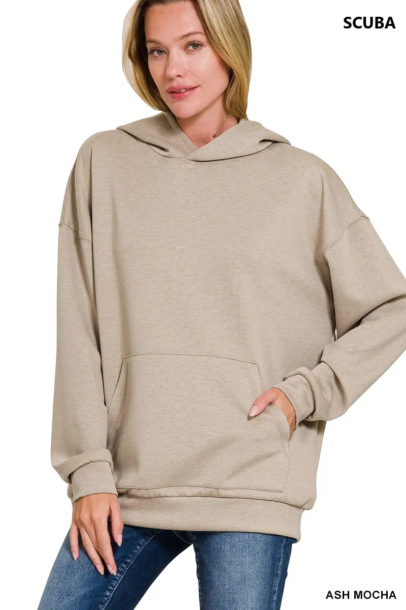 Oversized Scuba Hoodie with Kangaroo Pocket, image 2