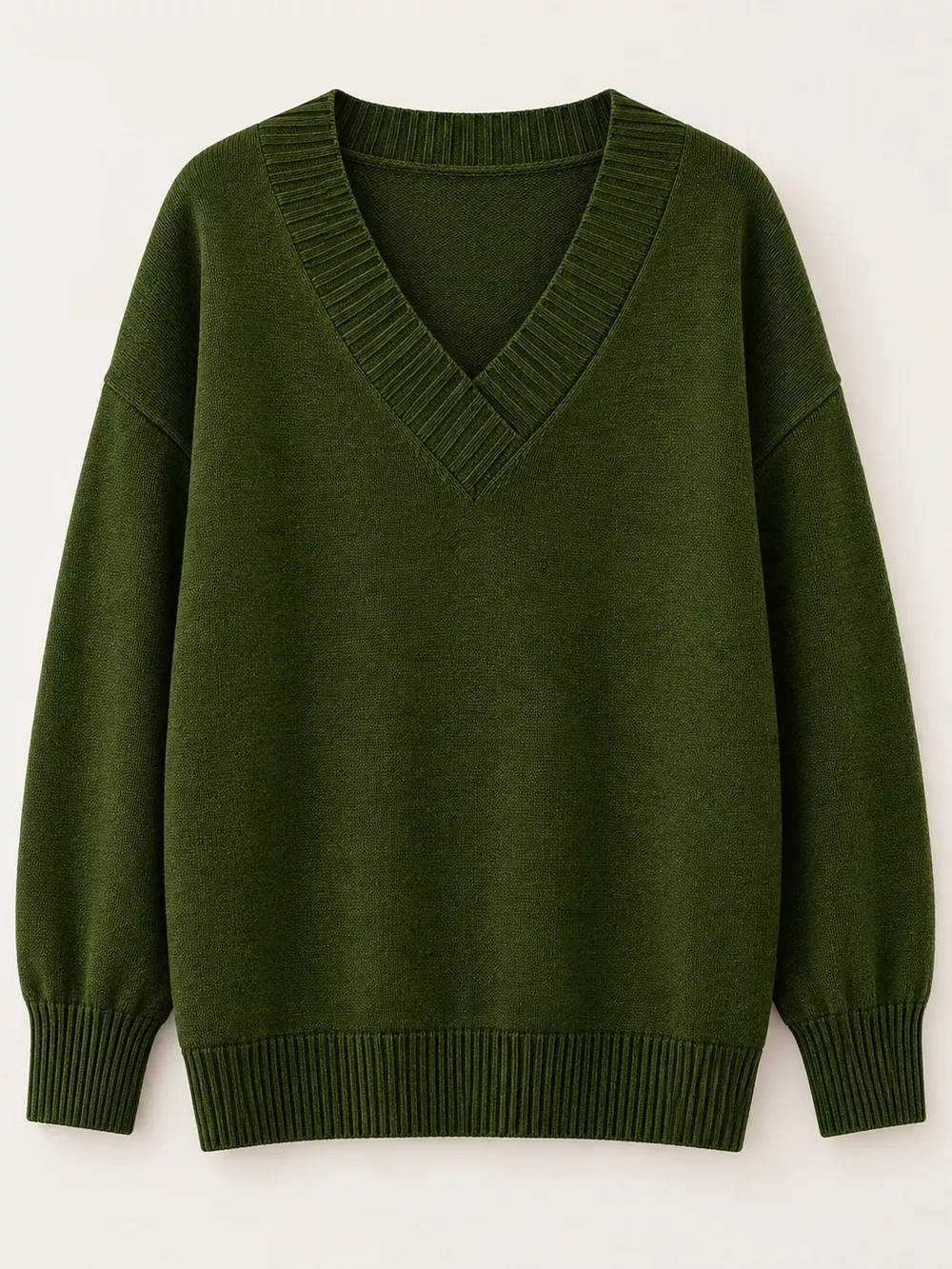 Full Size V-Neck Dropped Shoulder Sweater Plus Size, image 73