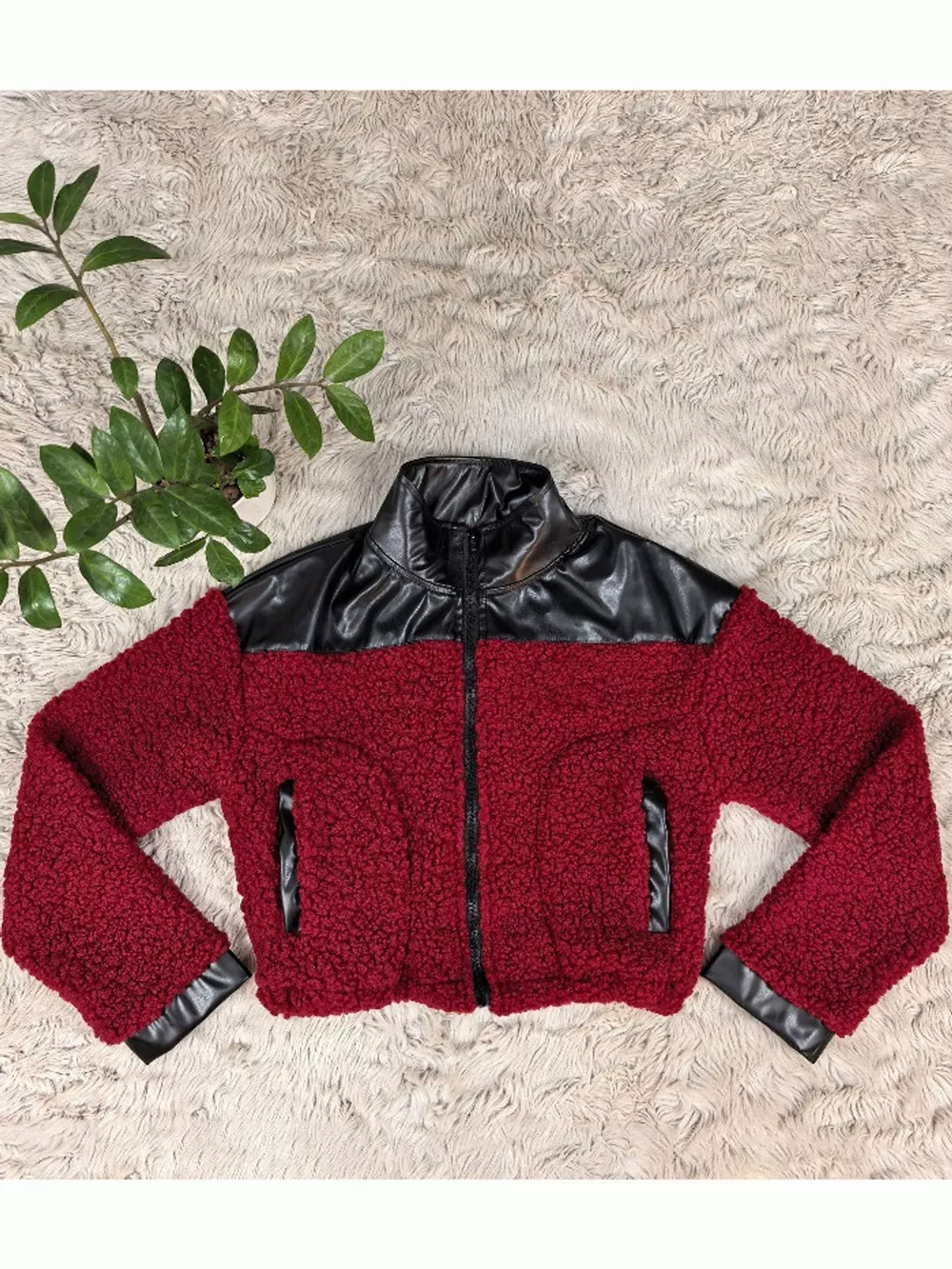 Sherpa Contrast Zip-Up Jacket, image 16