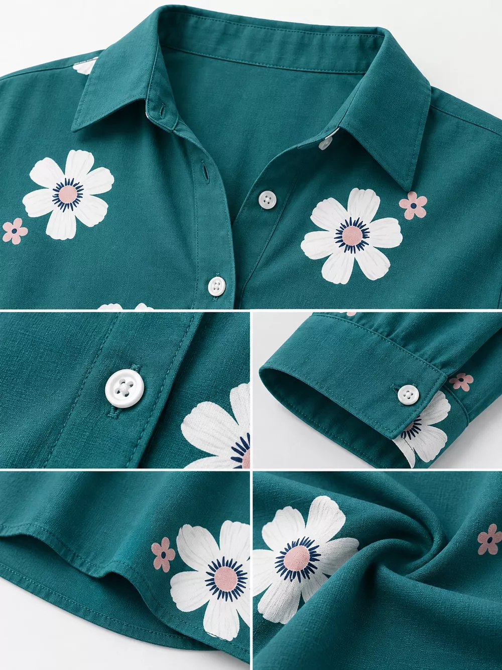Full Size Floral Print Button-Down Casual Shirt Plus Size, image 16