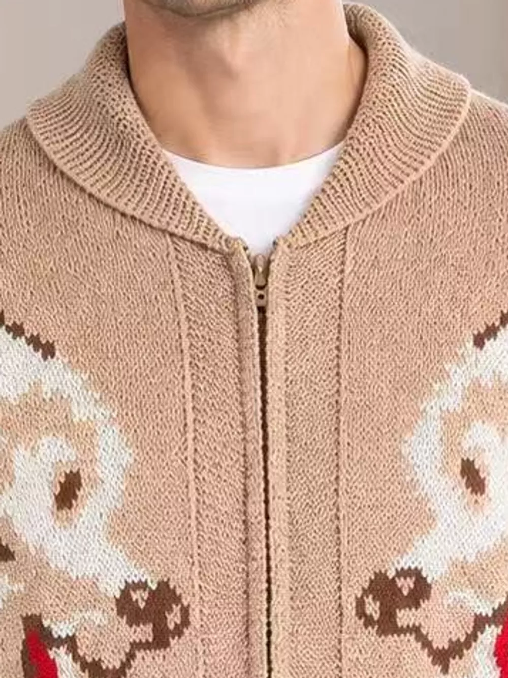 Men's Full Size Animal Chunky Knit Zip-Up Cardigan Plus Size, image 33