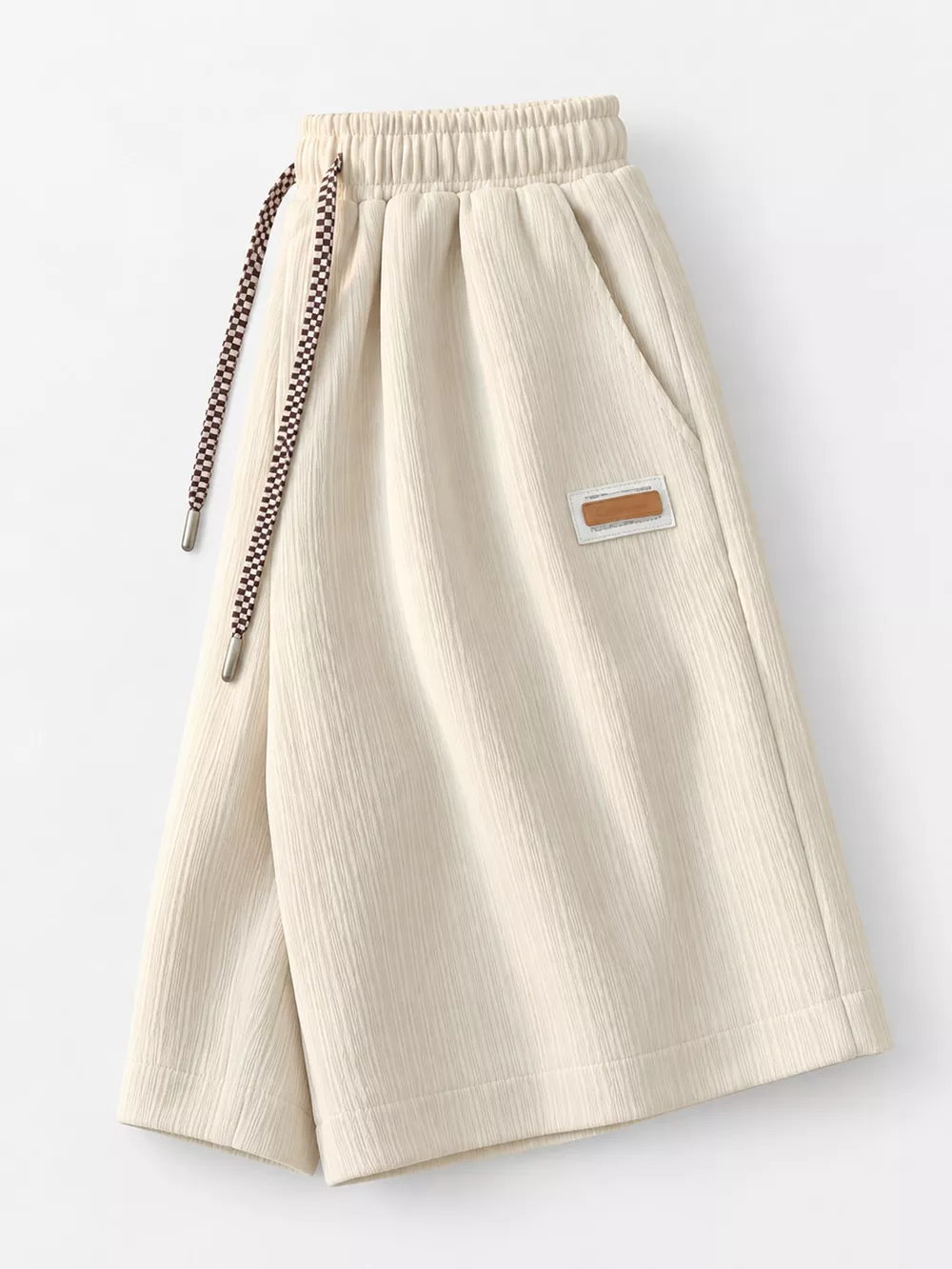Plus Size Checkerboard Drawstring Casual Shorts, image 8