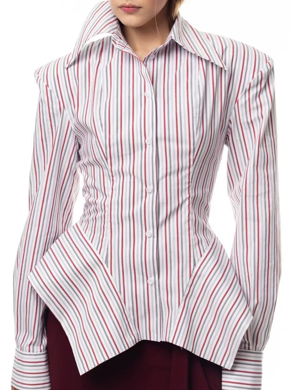 Striped Button Up Long Sleeve Shirt, image 11