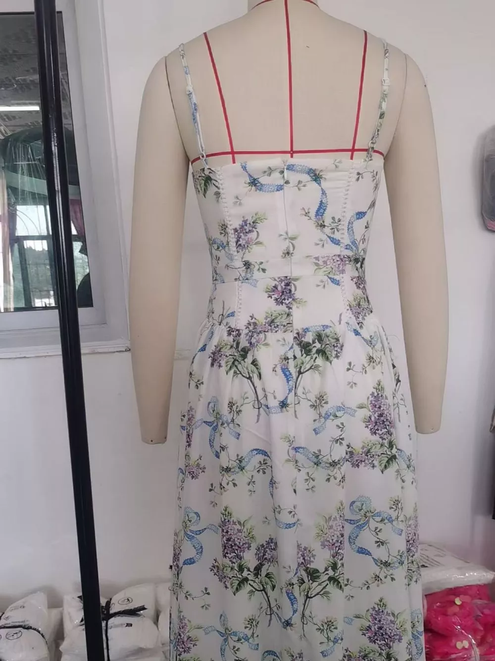 Floral Spaghetti Straps Midi Dress, image 32