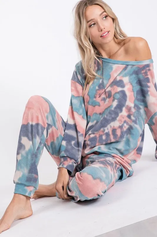 Tie Dye French Terry Casual Pants, image 2