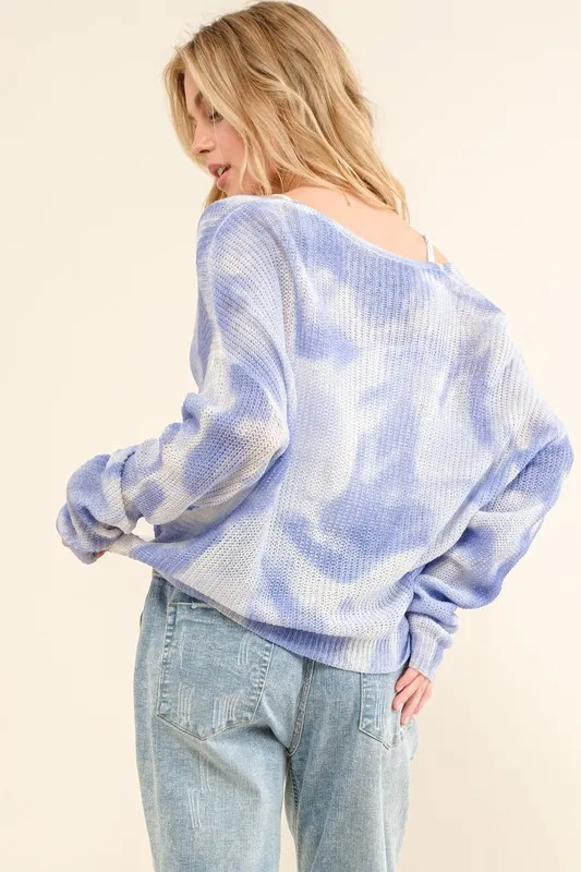 Blue Tie Dye Twisted Sweater, image 7