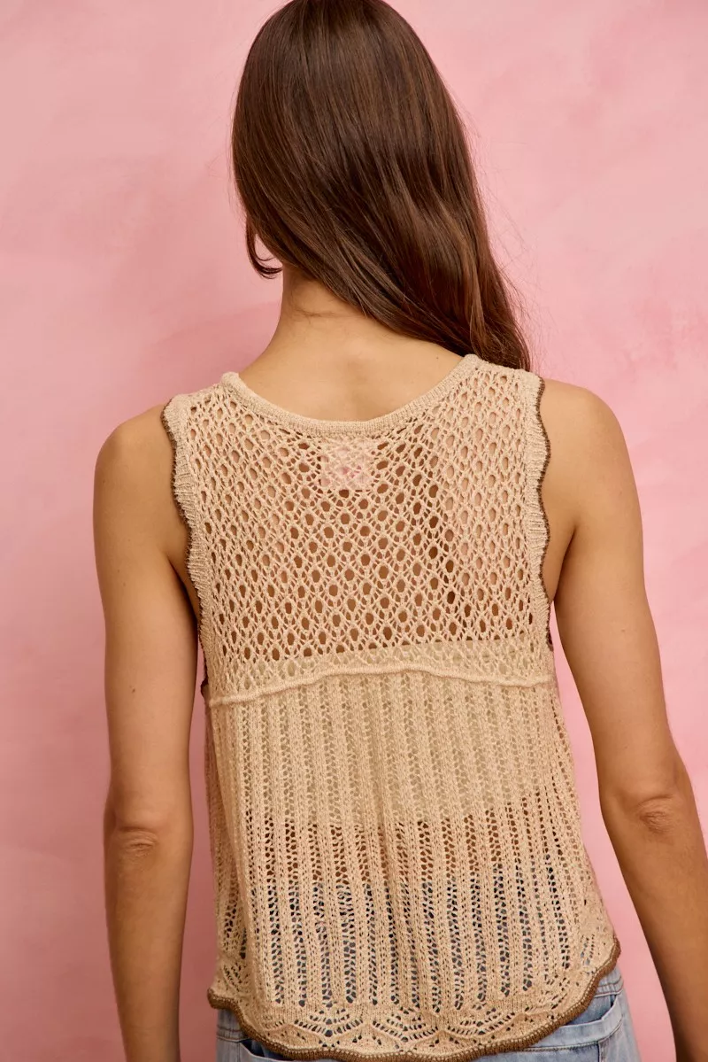 Crochet Lace Light Weight Sweater Vest, image 10