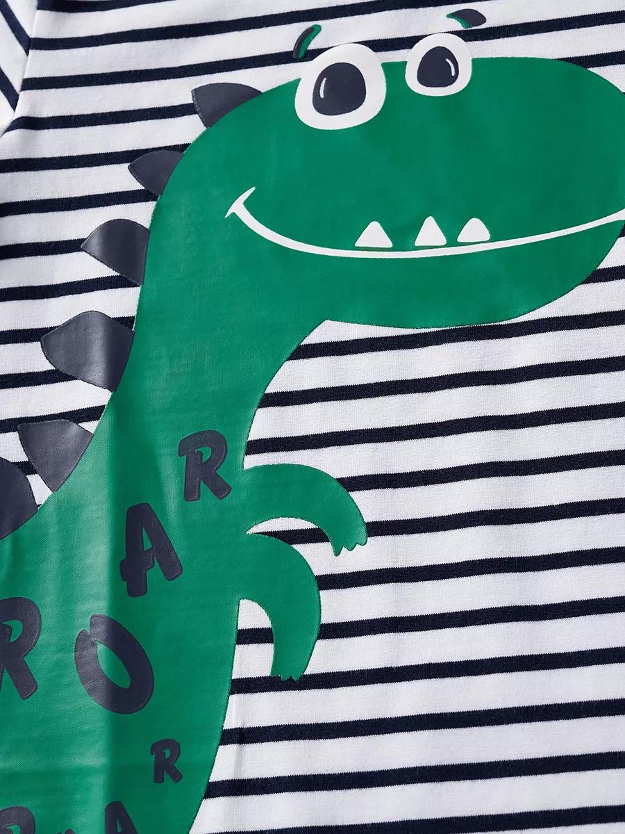 Children's Dinosaur Graphic Round Neck T-Shirt, image 6