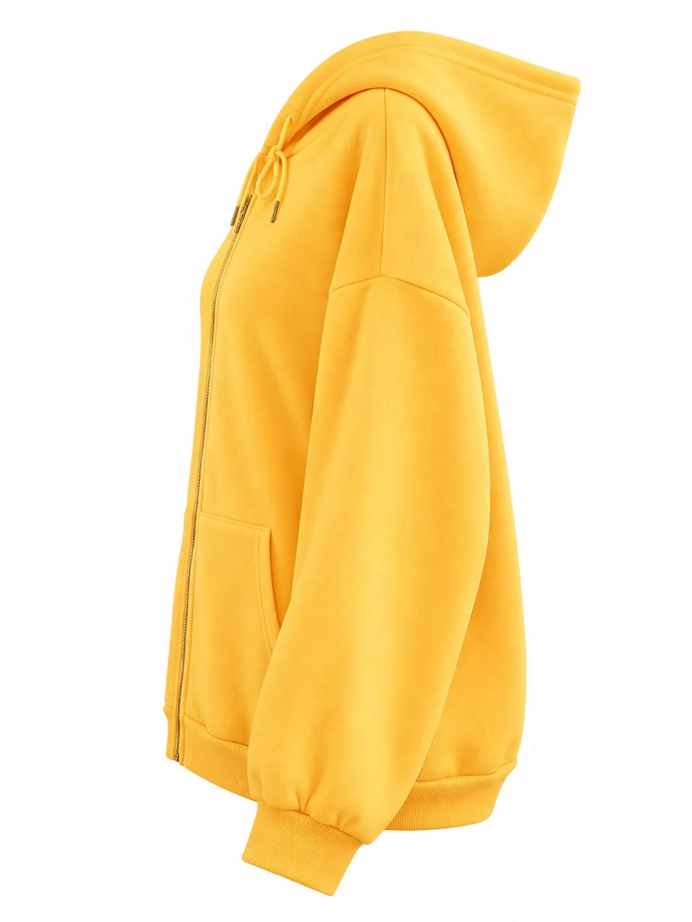 Full Size Oversized Solid Zip-Up Hoodie with Drawstring Plus Size, image 17