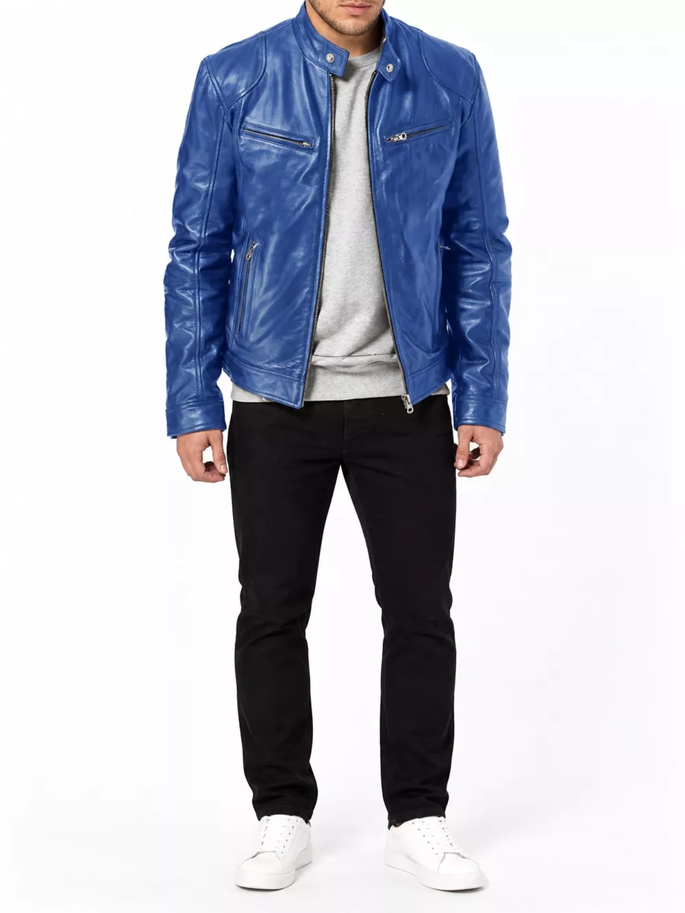 Men's Full Size Faux Leather Zip Up Jacket Plus Size, image 71