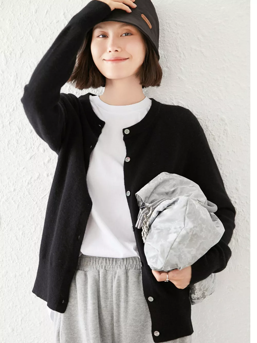 Crew Neck Button-Down Cardigan, image 10