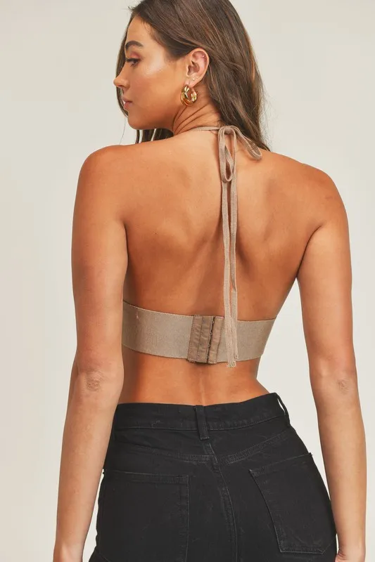 Long Sleeve Crop Sweater Top and Inner Bra Set, image 8