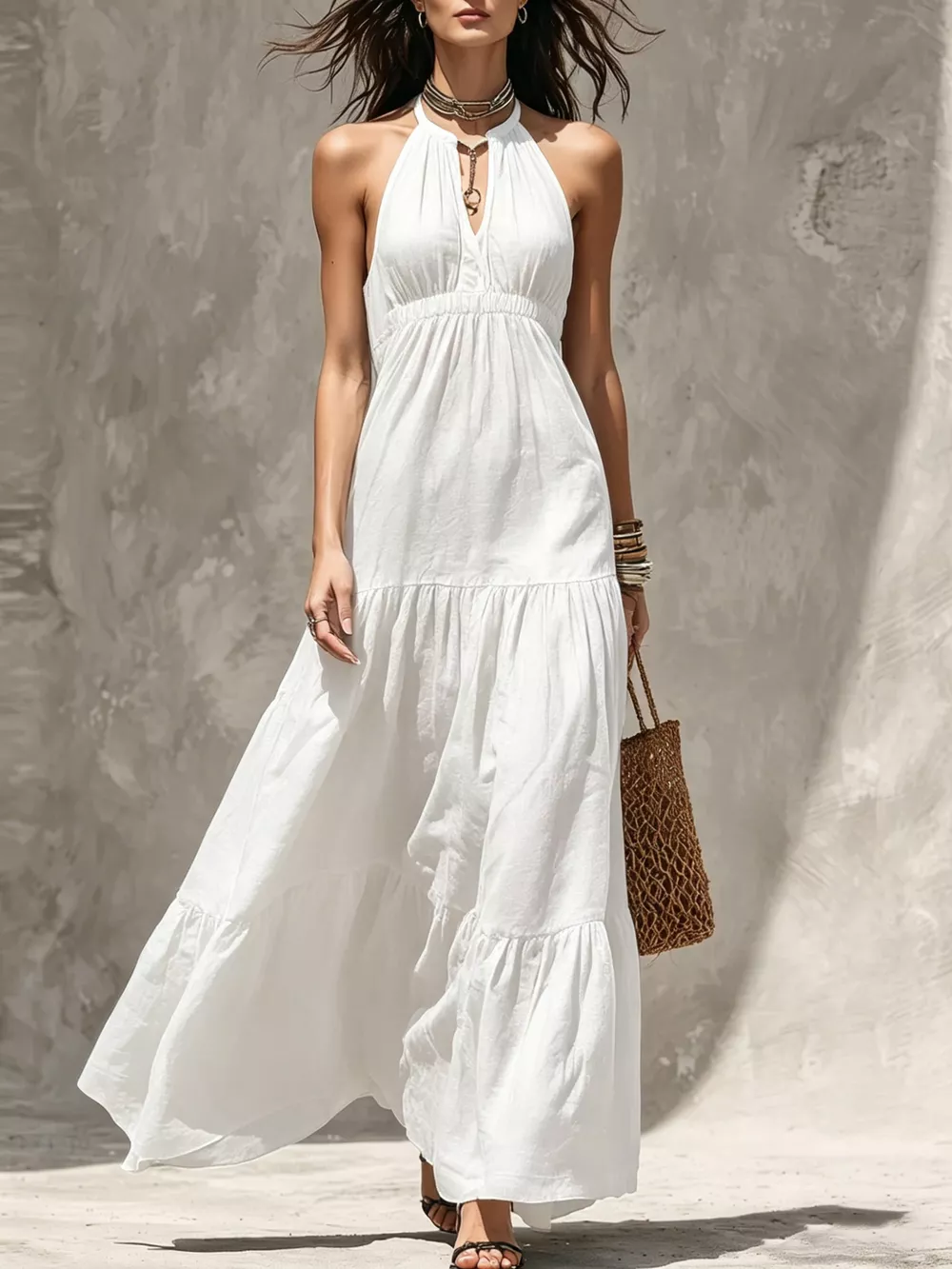 Sleeveless Tiered Maxi Dress, image 11