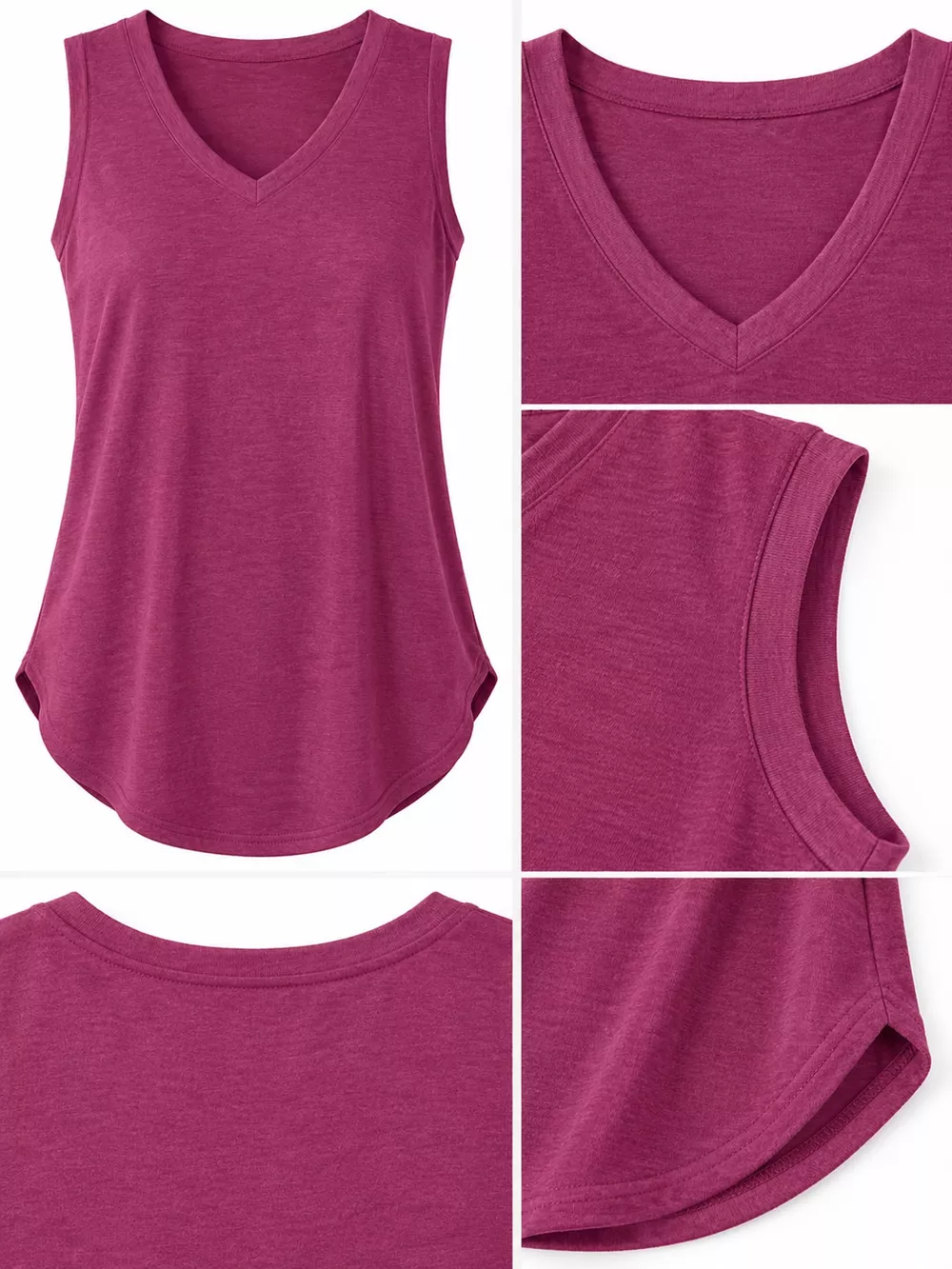 V-Neck Casual Loose Fit Tank Top, image 38