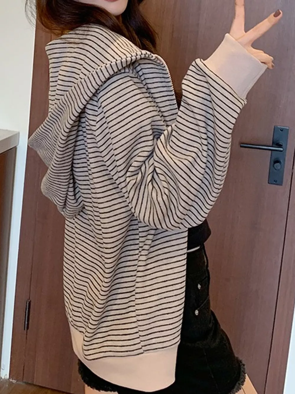 Striped Zip-Up Hoodie, image 7
