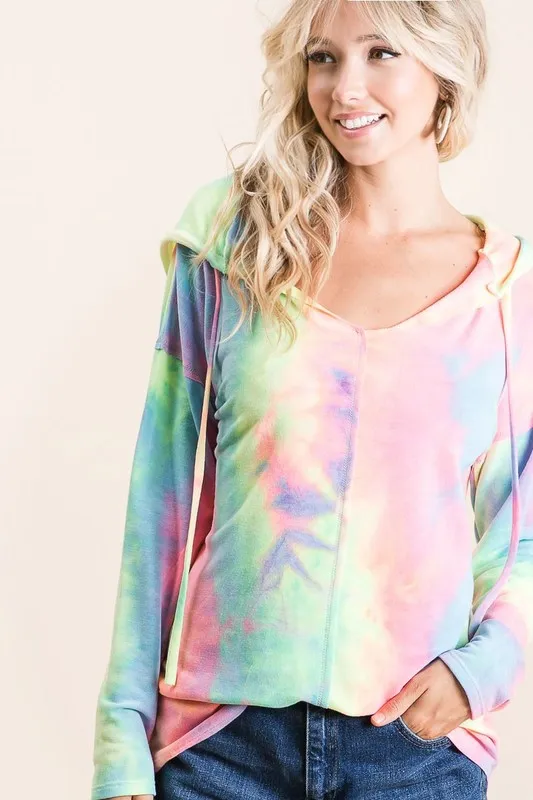Tie Dye Terry Long Sleeve Hoodie, image 3