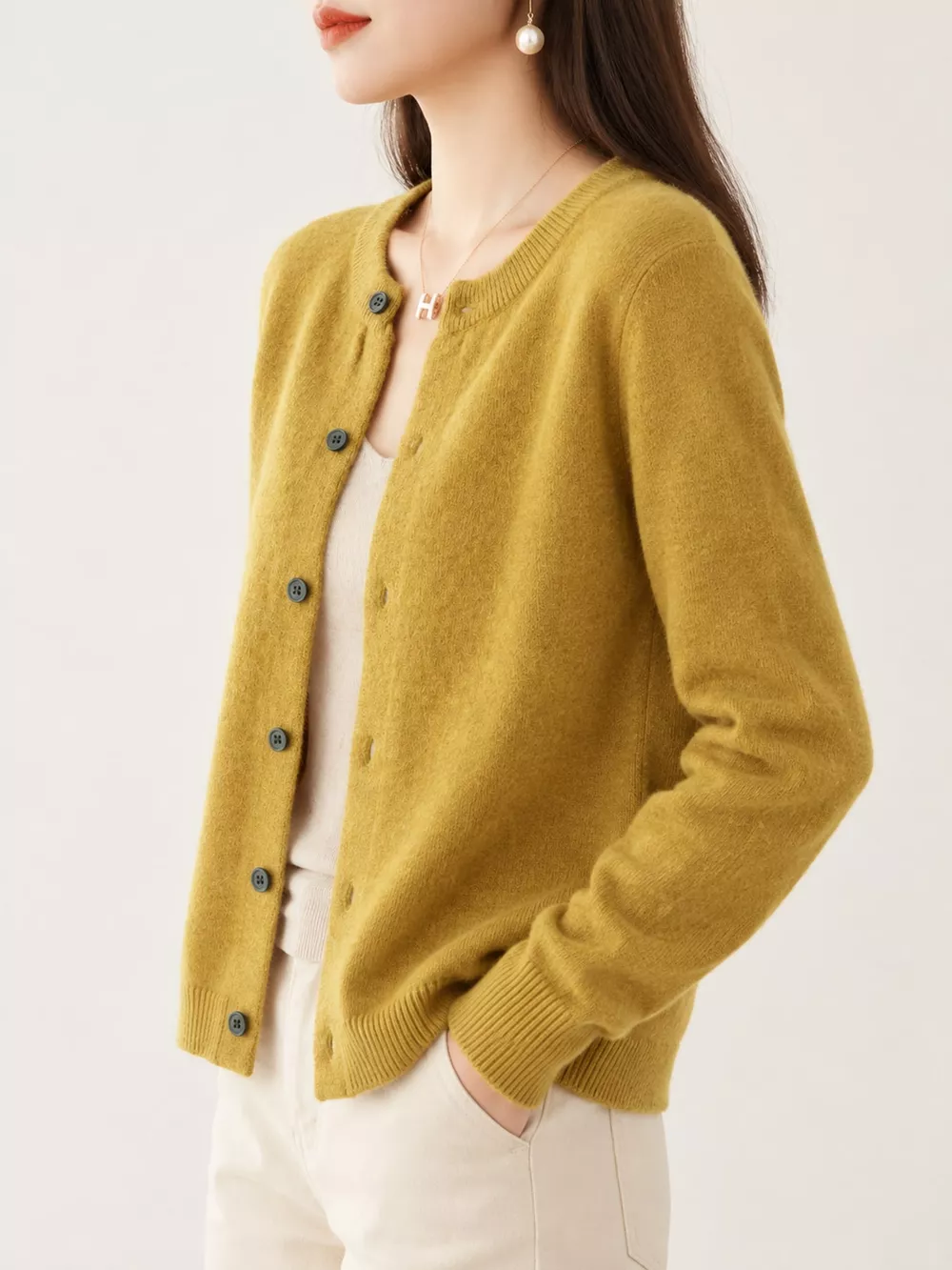 Crew Neck Button-Down Cardigan, image 84