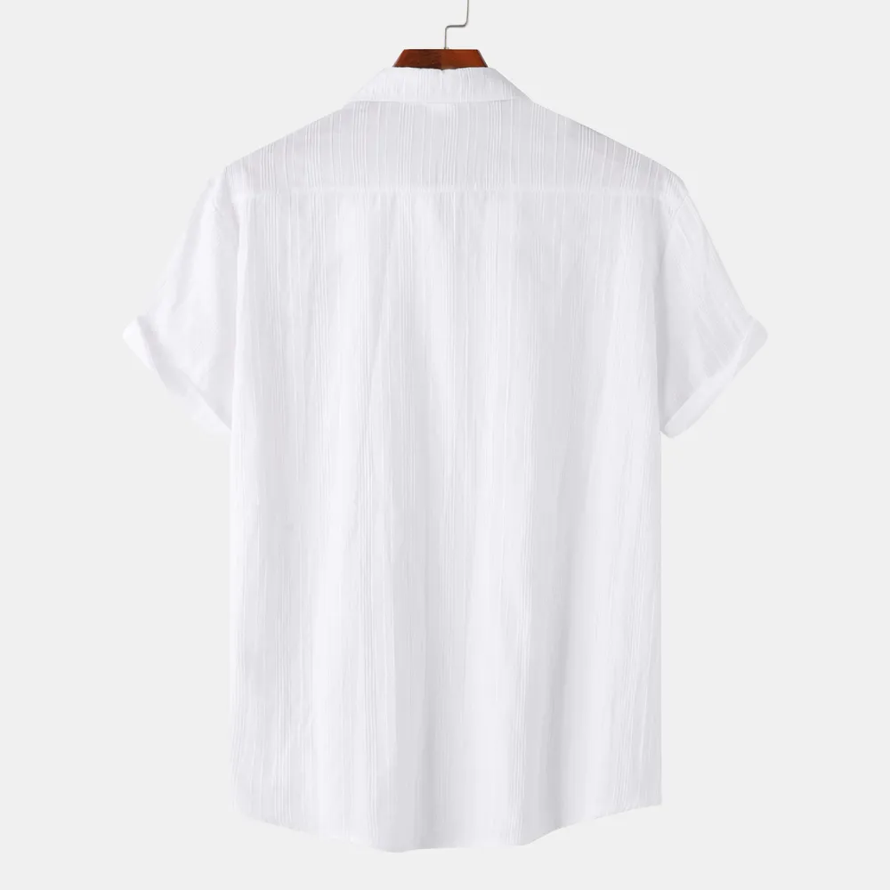 Men's Short Sleeve Button Down Shirt with Chest Pocket, image 18