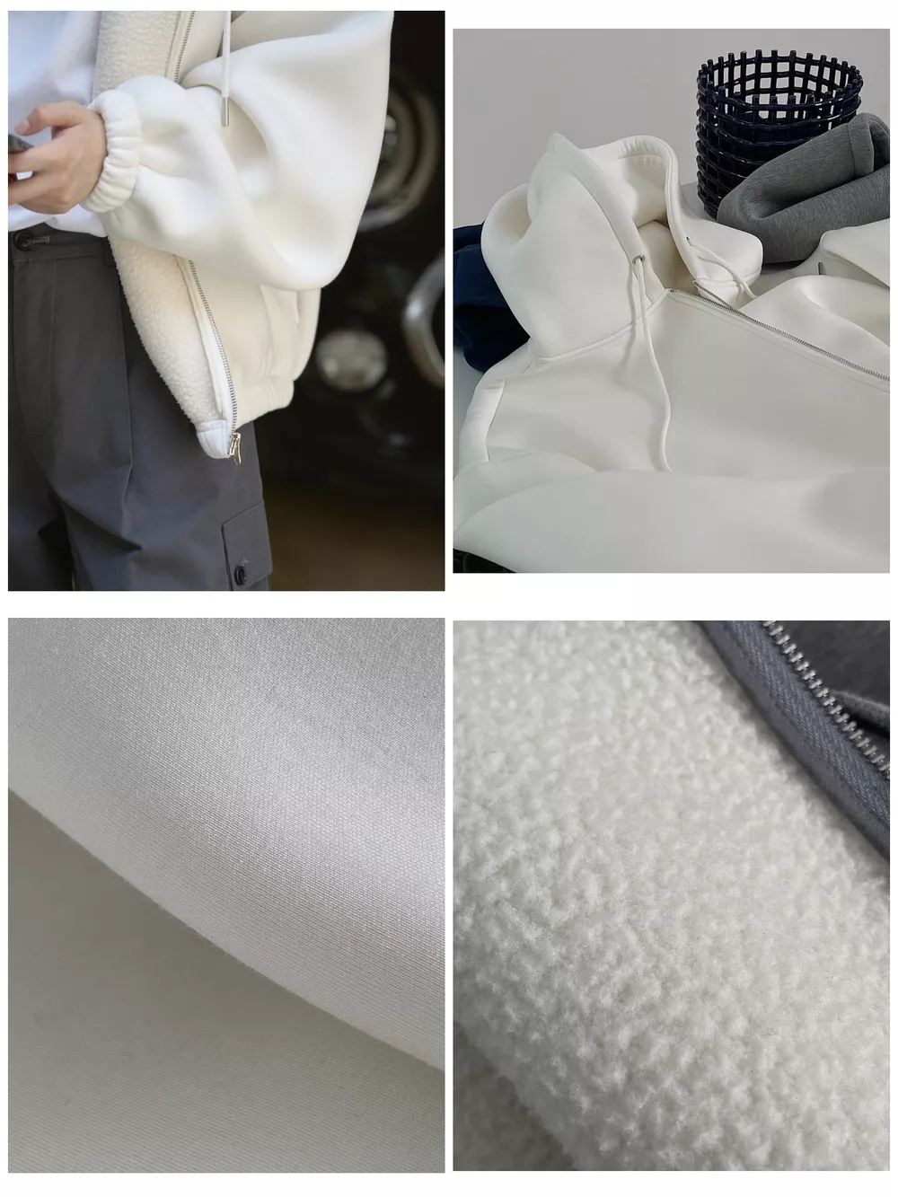 Oversized Fleece-Lined Zip-Up Hoodie, image 6