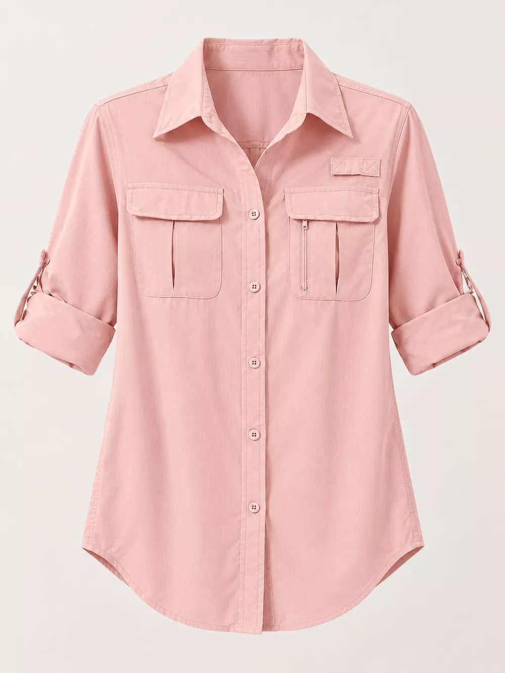 Full Size Button-Down Roll-Up Sleeve Shirt Plus Size, image 4