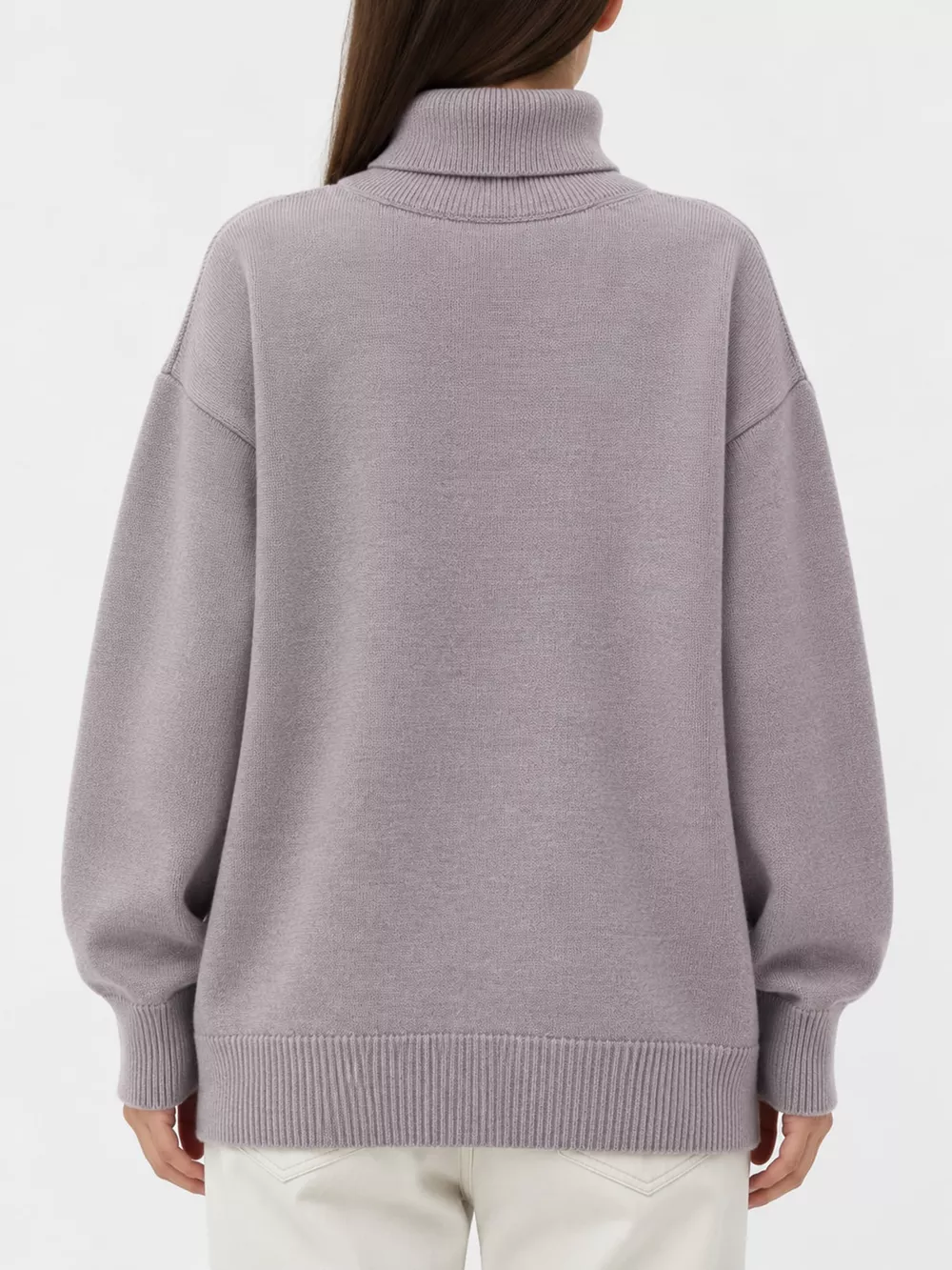 Oversized Turtleneck Dropped Shoulder Sweater, image 35