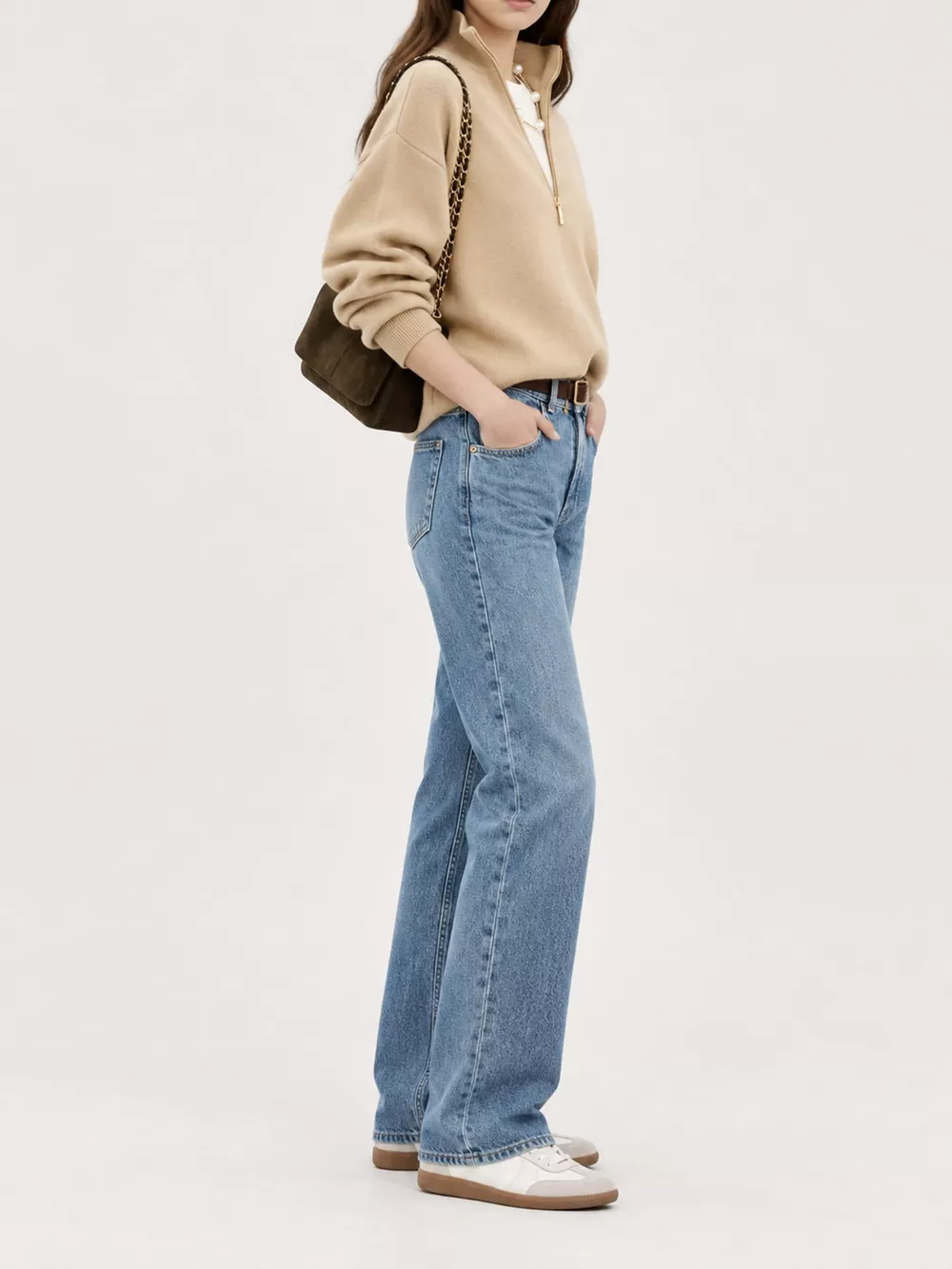 Half-Zip Dropped Shoulder Sweater, image 6