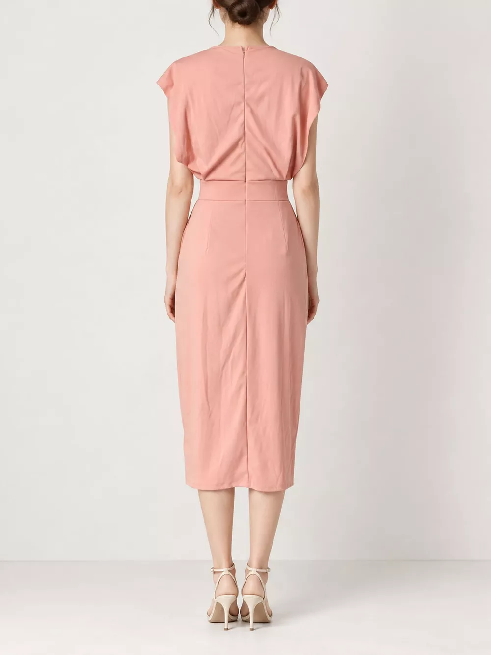Sleeveless Midi Dress with Gold Button Detail and Side Slit, image 13