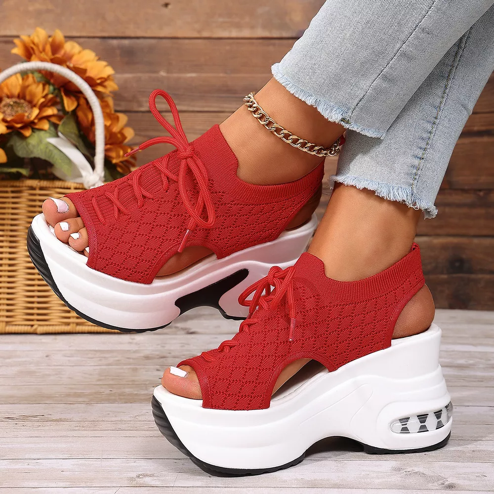 Peep Toe Wedge Sandals, image 10