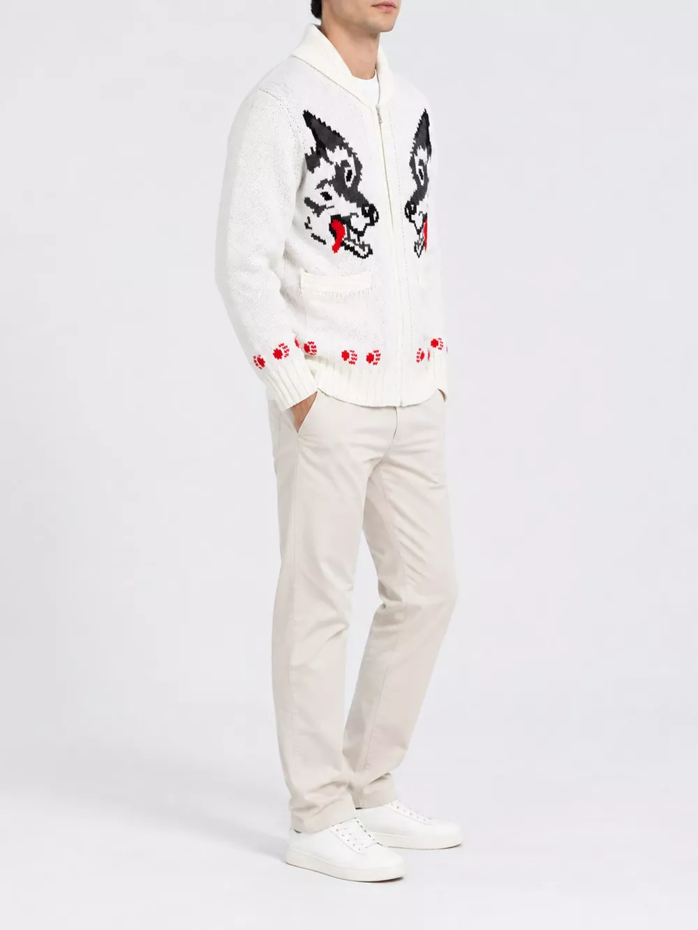 Men's Full Size Animal Chunky Knit Zip-Up Cardigan Plus Size, image 40