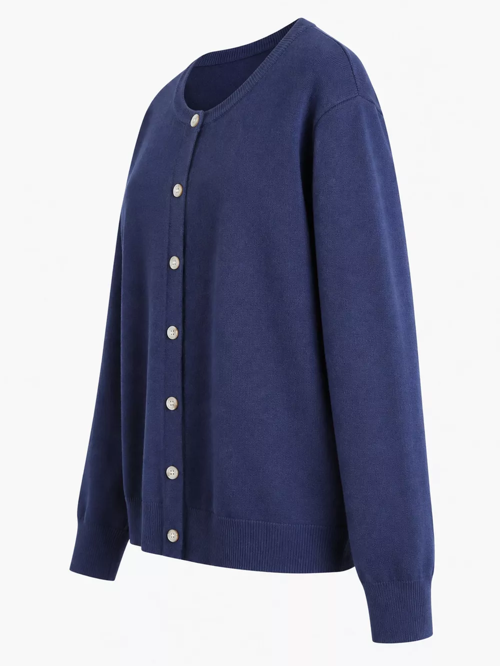 Plus Size Crew Neck Button-Down Knit Cardigan, image 15