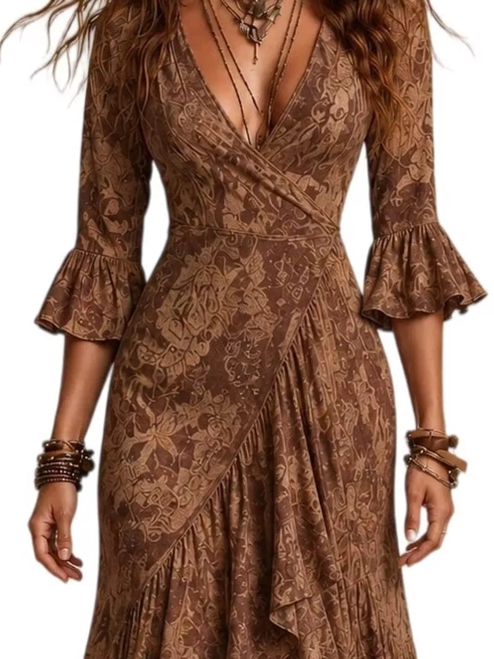 High-Low Ruffled Maxi Dress, image 3