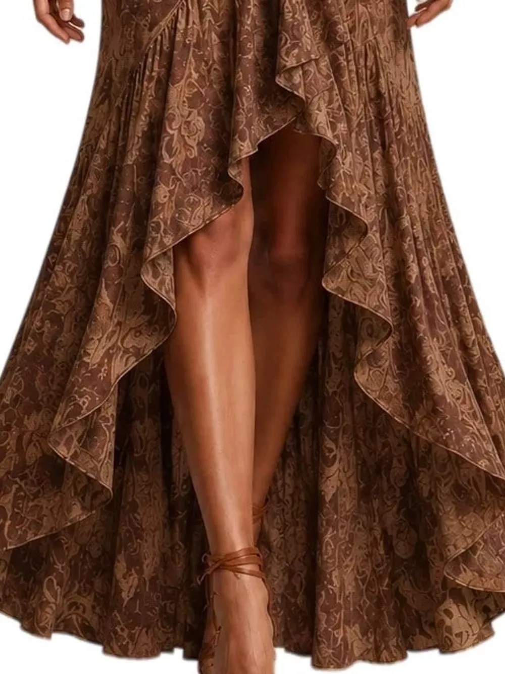 High-Low Ruffled Maxi Dress, image 4