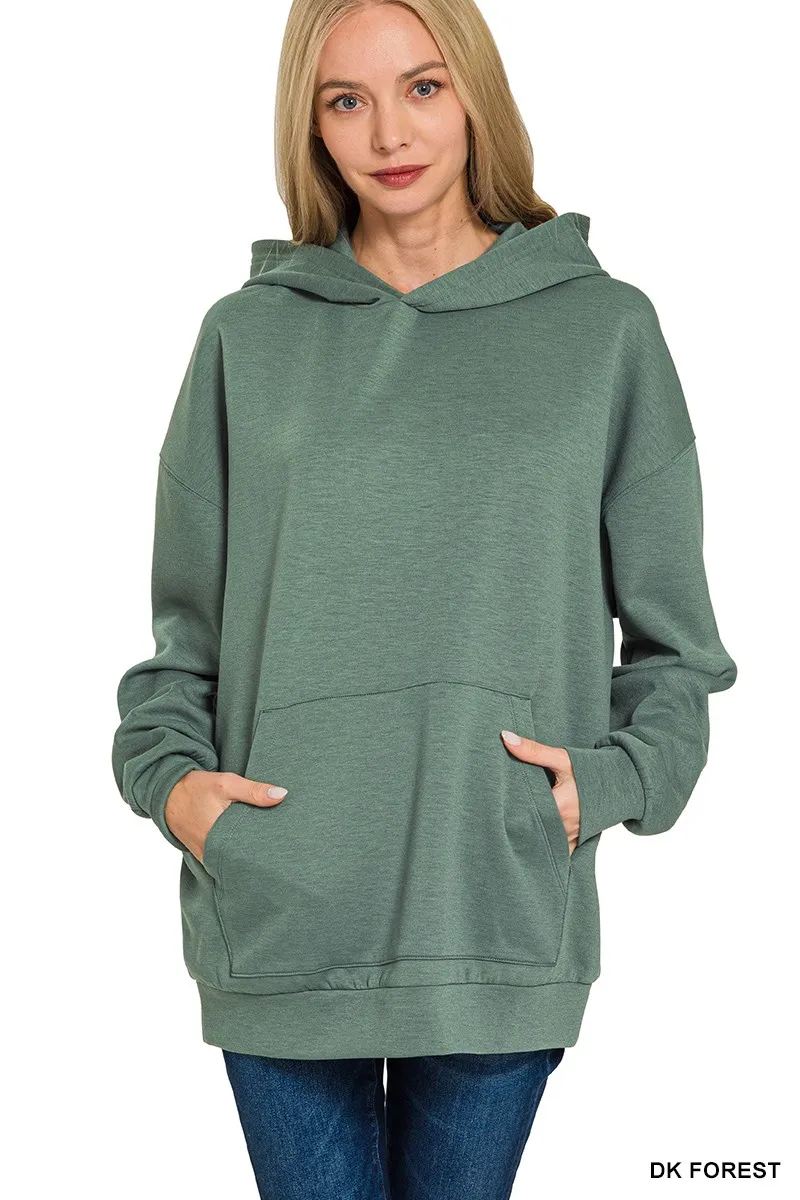 Oversized Scuba Hoodie with Kangaroo Pocket