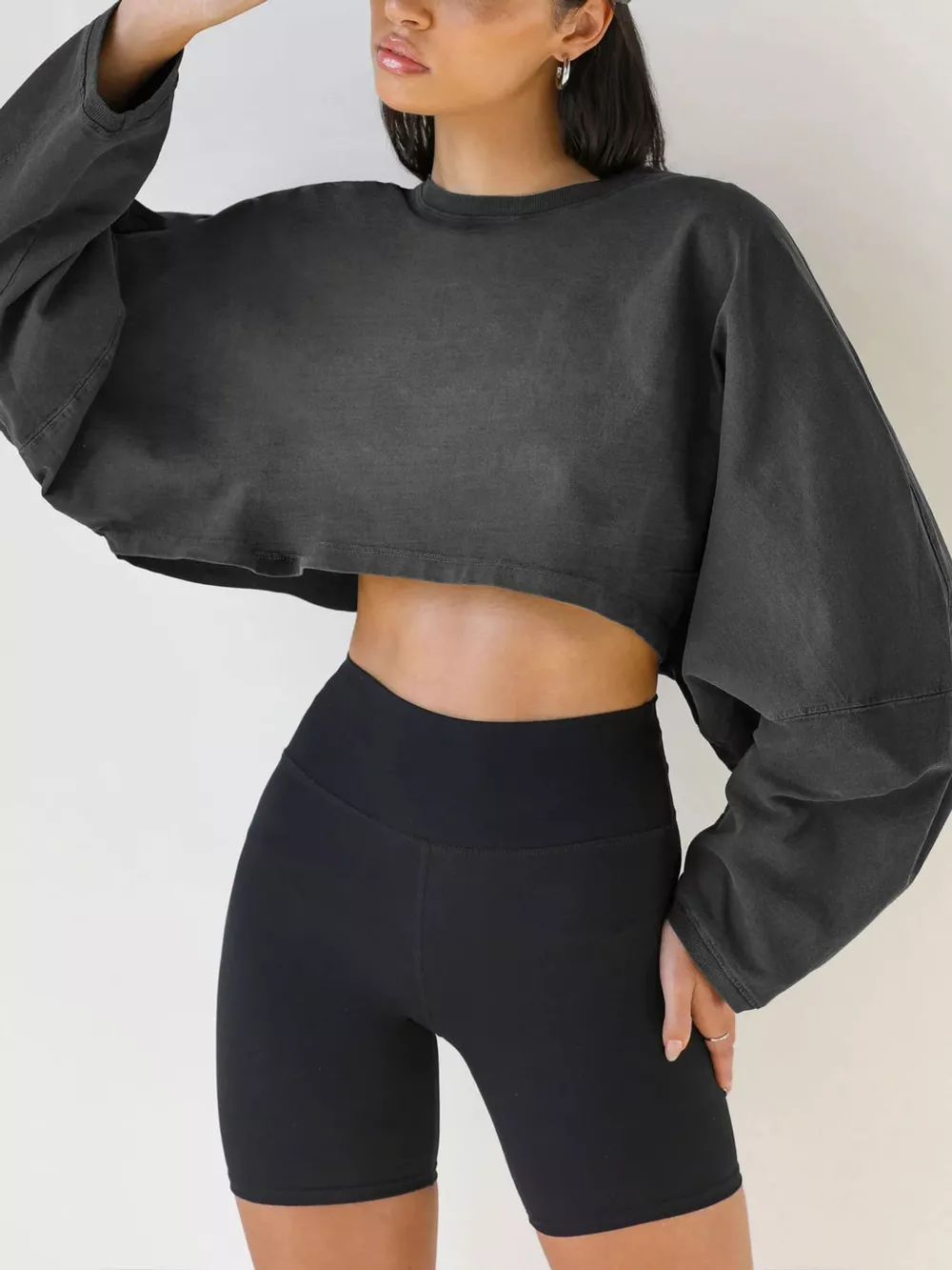 Long Sleeve Cropped Sweatshirt, image 11