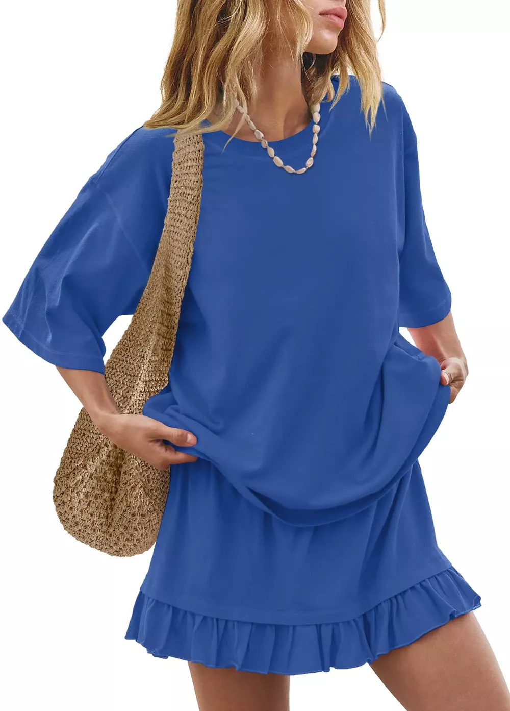 Round Neck Half Sleeve Tee and Skirt Set, image 3