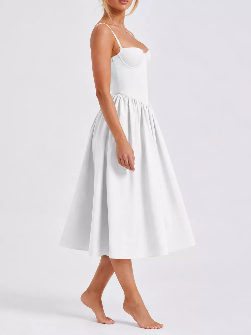 Sweetheart Neck Midi Cami Dress, image 2