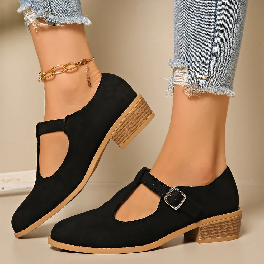 Classic Suede Block Heel Slip-Ons, image 5