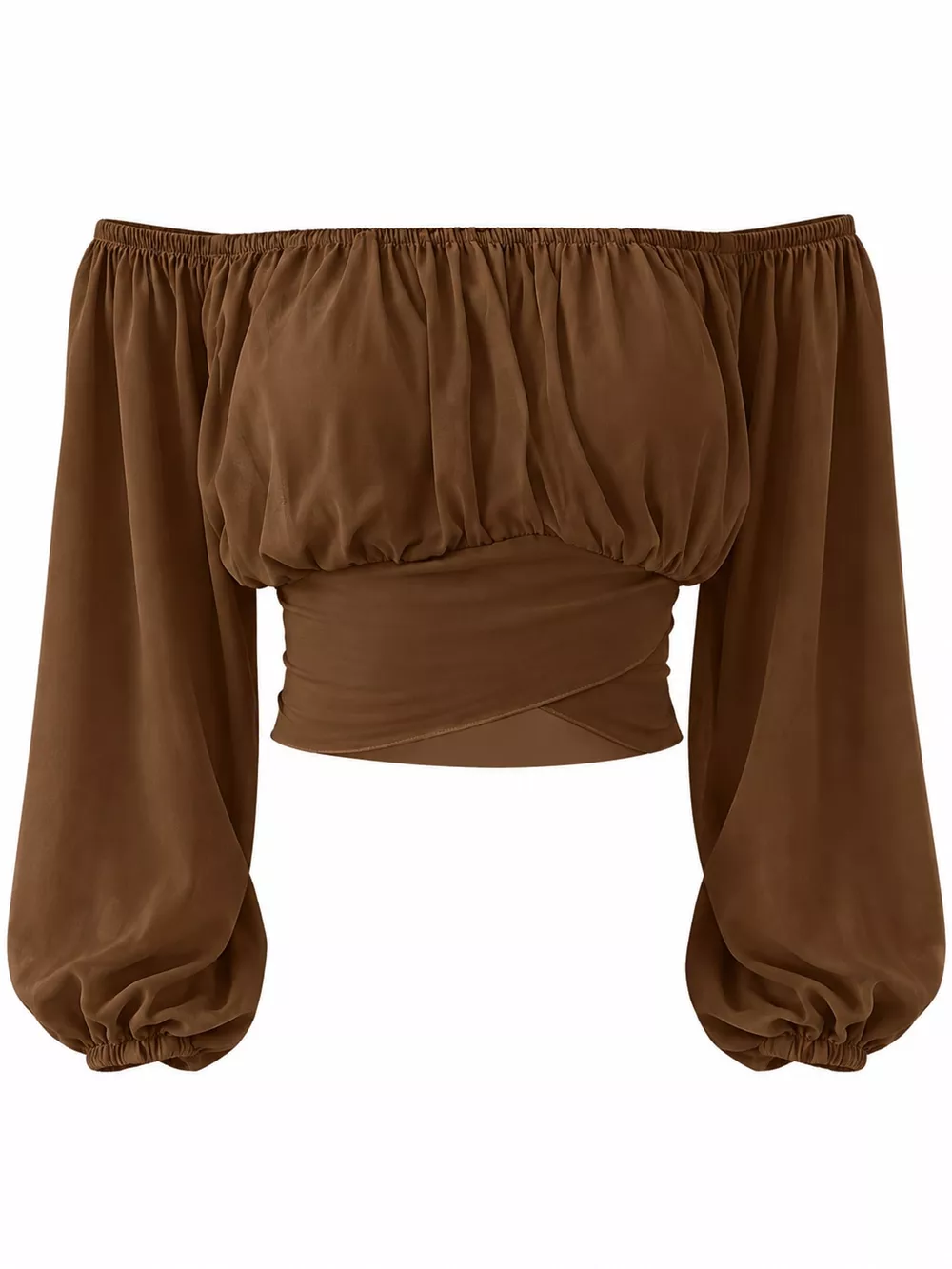 Off-Shoulder Long Sleeve Cropped Blouse, image 25