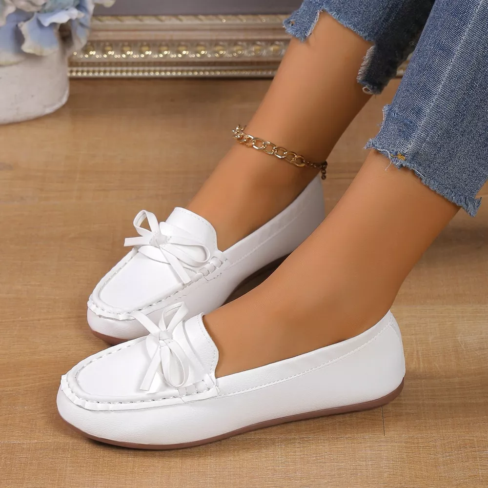 Bow Decor Round Toe Slip-Ons, image 11