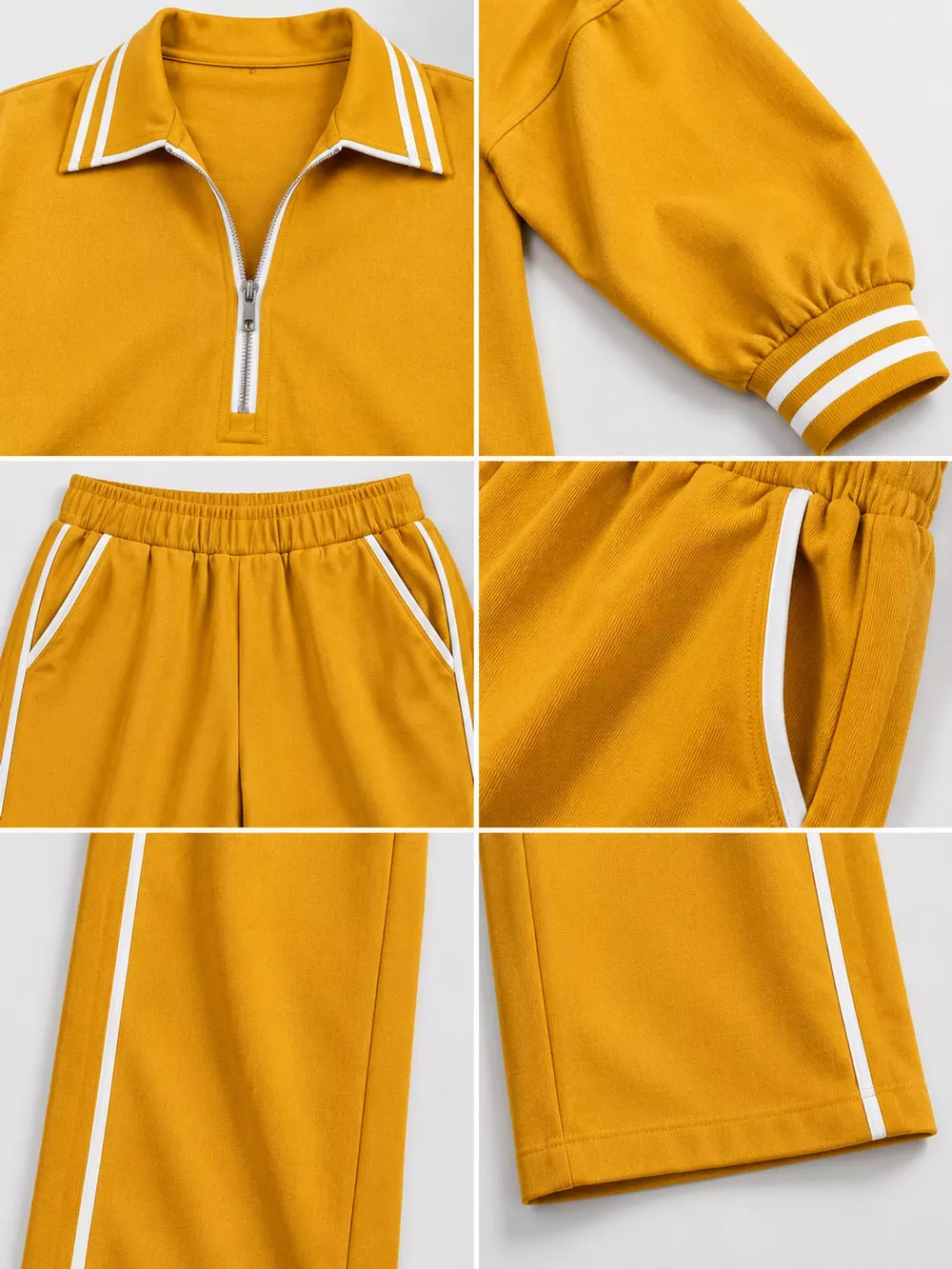 Striped Half Zip Top and Pants Set, image 5