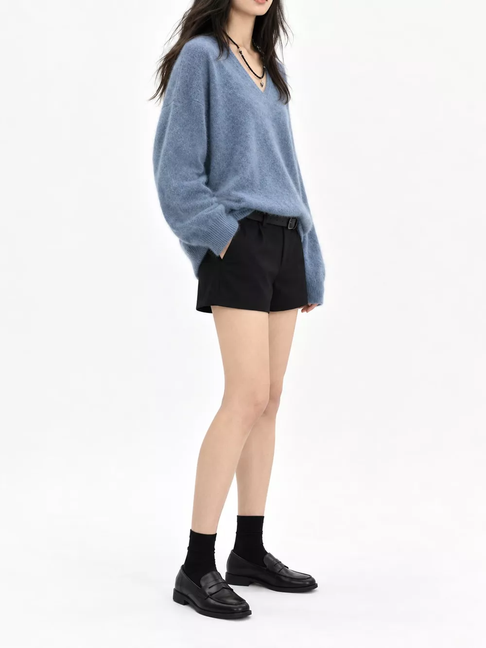 V-Neck Dropped Shoulder Sweater, image 29