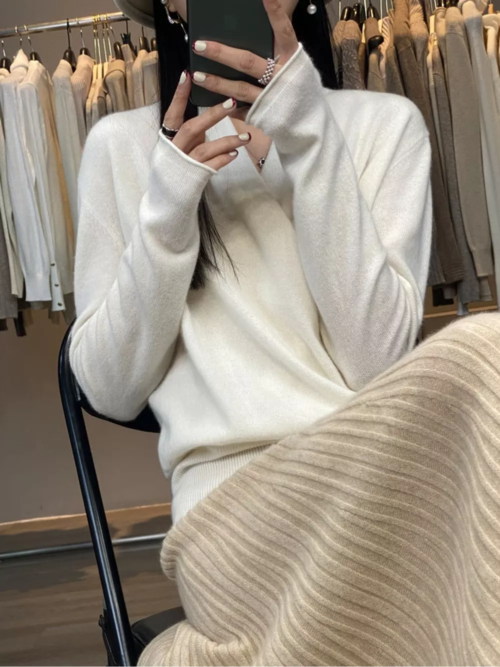 Wrap-Front Long Sleeve Sweater, image 10