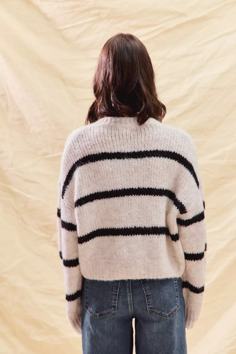 Stripe Soft Touch Button Cozy Sweater Cardigan, image 16