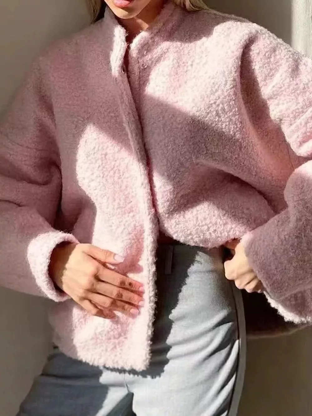 Teddy Fleece Dropped Shoulder Jacket, image 6