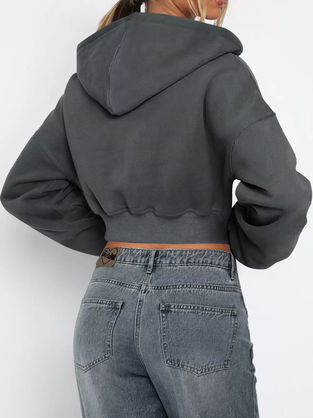 Zip-Up Cropped Hoodie, image 13