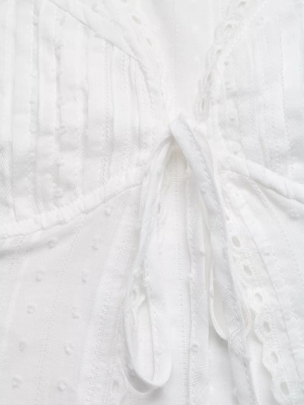 Lace Trim Tie Front Sleeveless Shirt, image 7