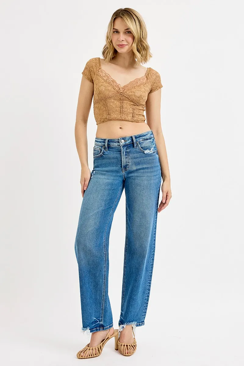 Full Size Mid Rise Baggy Jeans Plus Size, image 6