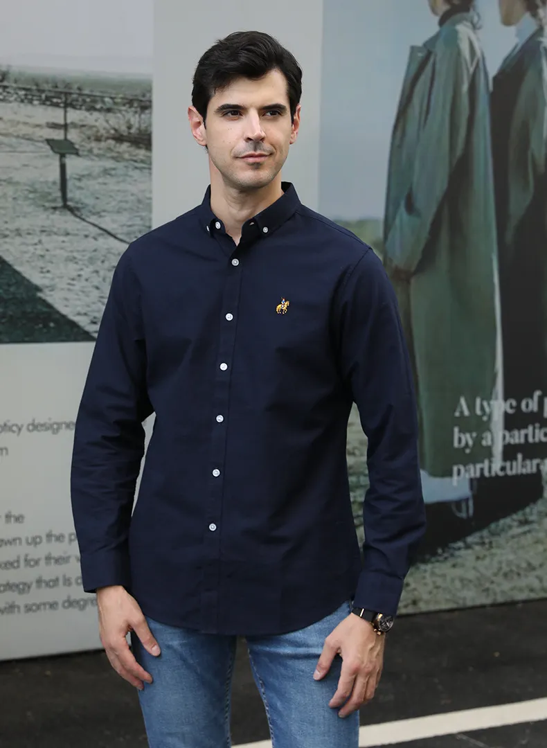 Men's Full Size Button-Down Shirt with Embroidered Detail Plus Size, image 2