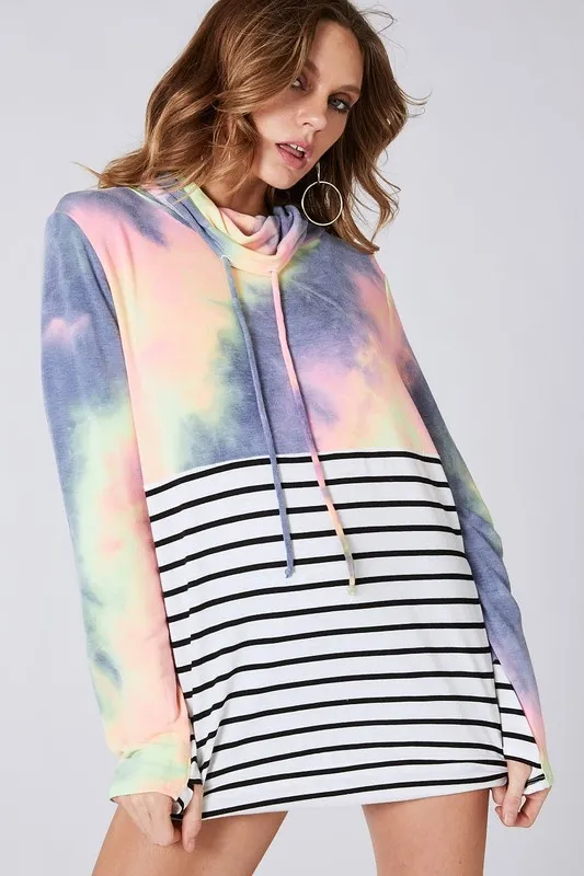 Tie Dye French Terry Cowl Neck Top, image 12