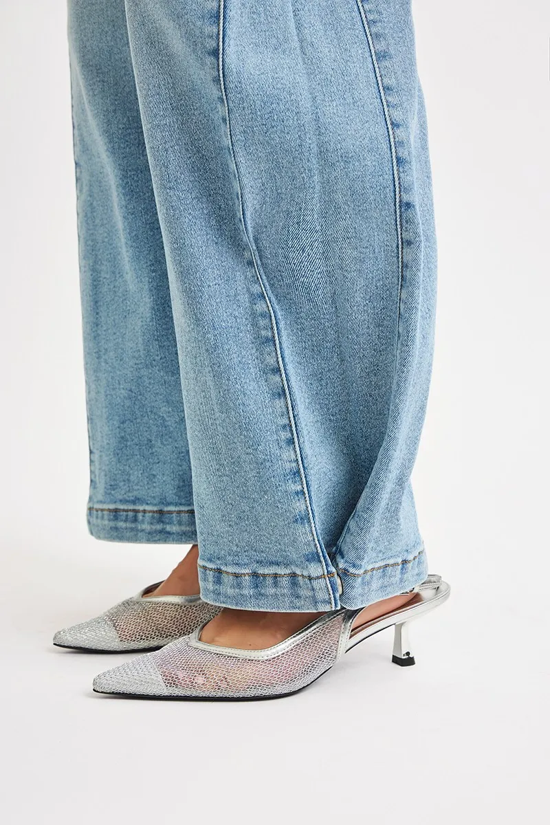 Mid Rise Wide Barrel Transferable Leg Snap Jeans, image 10